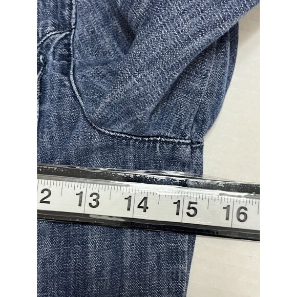 Crazy 8 Girls Blue Denim Shirt Size L 10/12 Button Down Long Sleeve Top - Picture 8 of 11